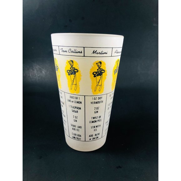Vtg Federal Cocktail Mixer Shaker Glass Drink Recipes MCM Retro Bar 6” - Picture 2 of 6